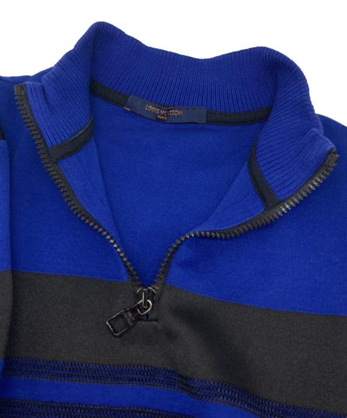 LOUIS VUITTON（ルイ ヴィトン）LOUIS VUITTON (ルイ ヴィトン) ジャガードサイクリングハーフジップニット ブルー サイズ:Mの古着・服飾アイテム