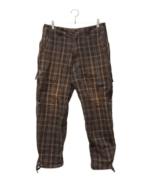 GOODENOUGH（グッドイナフ）GOODENOUGH (グッドイナフ) MML (エムエムエル) デザインチェックパンツ ブラウン サイズ:Mの古着・服飾アイテム
