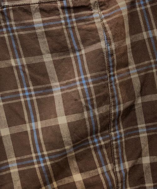 GOODENOUGH（グッドイナフ）GOODENOUGH (グッドイナフ) MML (エムエムエル) デザインチェックパンツ ブラウン サイズ:Mの古着・服飾アイテム