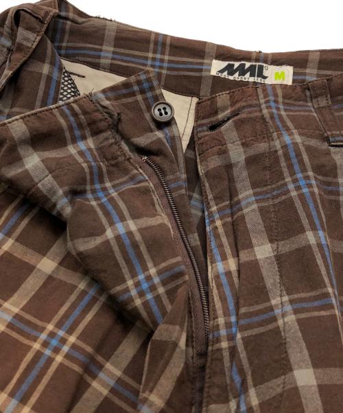 GOODENOUGH（グッドイナフ）GOODENOUGH (グッドイナフ) MML (エムエムエル) デザインチェックパンツ ブラウン サイズ:Mの古着・服飾アイテム