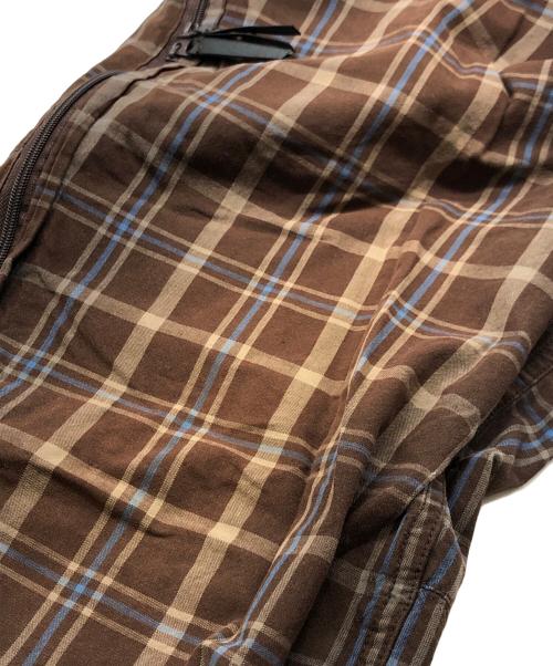 GOODENOUGH（グッドイナフ）GOODENOUGH (グッドイナフ) MML (エムエムエル) デザインチェックパンツ ブラウン サイズ:Mの古着・服飾アイテム