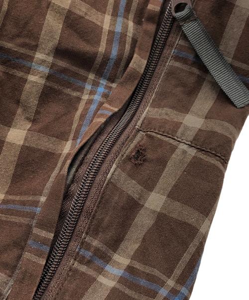 GOODENOUGH（グッドイナフ）GOODENOUGH (グッドイナフ) MML (エムエムエル) デザインチェックパンツ ブラウン サイズ:Mの古着・服飾アイテム