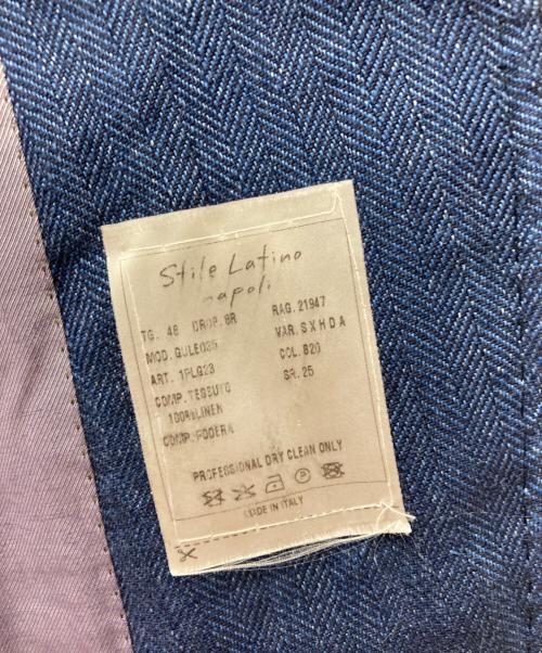 stile latino（スティレラティーノ）Stile Latino (スティレラティーノ) 2Bヘリンボーンジャケット インディゴ サイズ:Mの古着・服飾アイテム