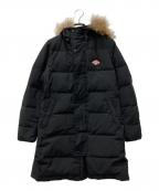 DANTONダントン）の古着「フード付きロングダウンコート」｜ブラック