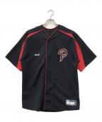 PALACEパレス）の古着「ベースボールシャツ」｜ブラック