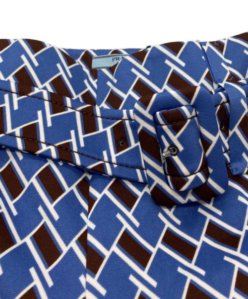 PRADA（プラダ）PRADA (プラダ) 総柄スラックス ブルー サイズ:Lの古着・服飾アイテム