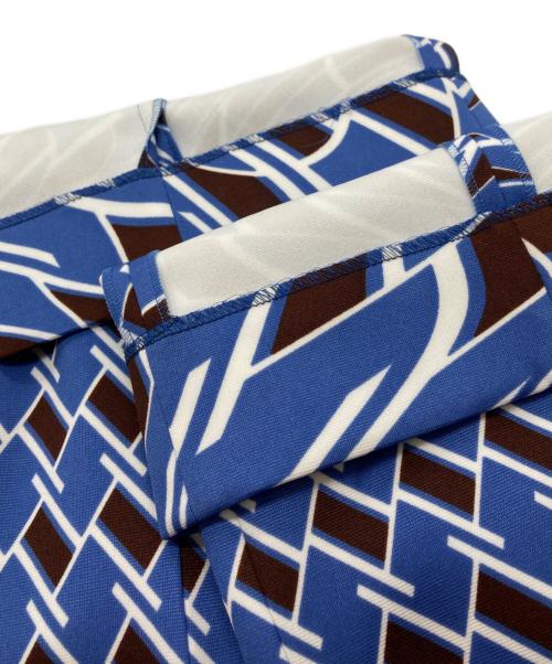 PRADA（プラダ）PRADA (プラダ) 総柄スラックス ブルー サイズ:Lの古着・服飾アイテム