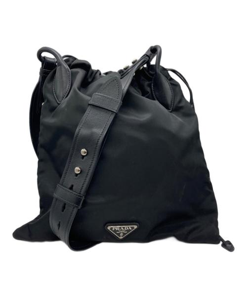 PRADA（プラダ）PRADA (プラダ) ナイロンショルダーバッグ ブラックの古着・服飾アイテム