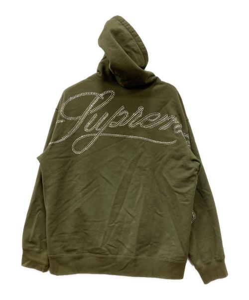 SUPREME（シュプリーム）Supreme (シュプリーム) bling hooded sweatshirt グリーン サイズ:Lの古着・服飾アイテム