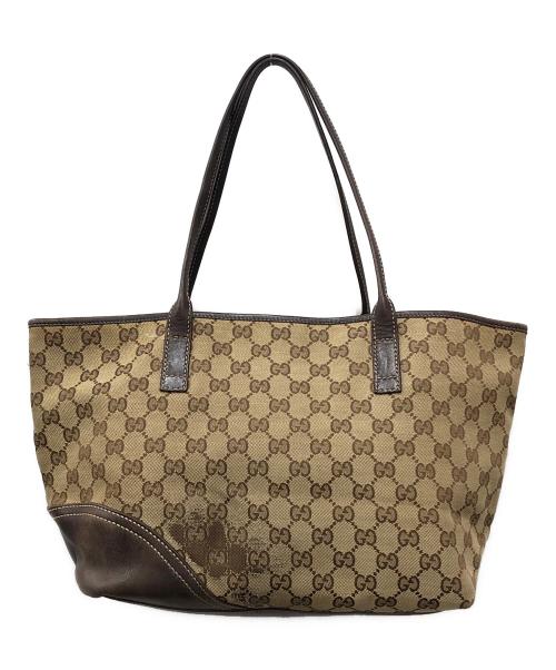 GUCCI（グッチ）GUCCI (グッチ) GGキャンバス インターロッキング ニューブリット トートバッグ ベージュ サイズ:下記参照の古着・服飾アイテム