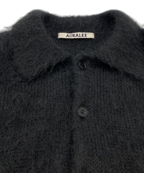 AURALEE（オーラリー）AURALEE (オーラリー) BRUSHED SUPER KID MOHAIR KNIT POLO ブラック サイズ:Lの古着・服飾アイテム