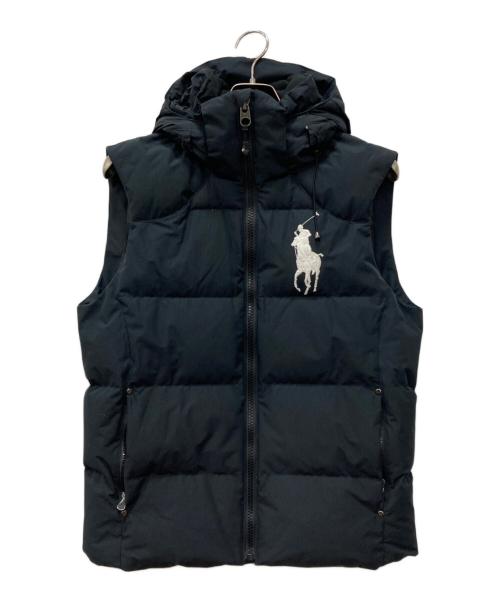 POLO RALPH LAUREN（ポロ・ラルフローレン）POLO RALPH LAUREN (ポロ・ラルフローレン) フードダウンベスト ブラック サイズ:Sの古着・服飾アイテム