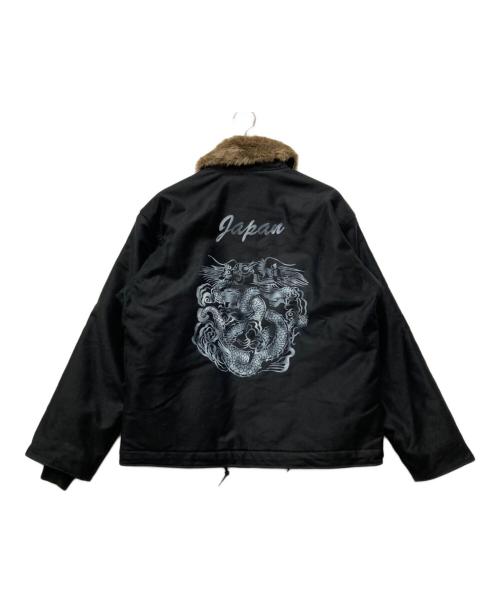 HOUSTON（ヒューストン）HOUSTON (ヒューストン) N-1 DECK JACKET ブラック サイズ:XLの古着・服飾アイテム