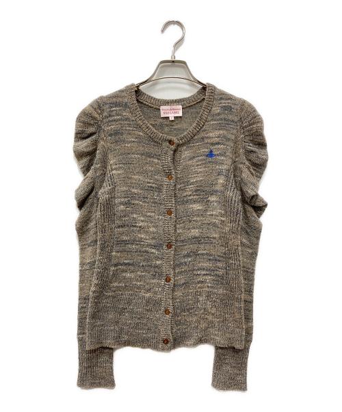 Vivienne Westwood RED LABEL（ヴィヴィアンウエストウッドレッドレーベル）Vivienne Westwood RED LABEL (ヴィヴィアンウエストウッドレッドレーベル) ロゴニットカーディガン ブラウン サイズ:2の古着・服飾アイテム