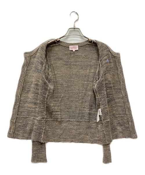 Vivienne Westwood RED LABEL（ヴィヴィアンウエストウッドレッドレーベル）Vivienne Westwood RED LABEL (ヴィヴィアンウエストウッドレッドレーベル) ロゴニットカーディガン ブラウン サイズ:2の古着・服飾アイテム