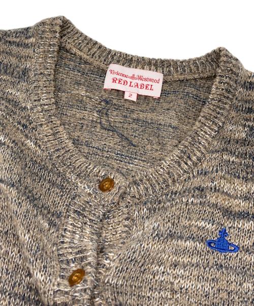Vivienne Westwood RED LABEL（ヴィヴィアンウエストウッドレッドレーベル）Vivienne Westwood RED LABEL (ヴィヴィアンウエストウッドレッドレーベル) ロゴニットカーディガン ブラウン サイズ:2の古着・服飾アイテム