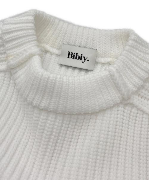 Bibiy.（ビビィ）Bibiy. (ビビィ) ペプラムチュニックニット ホワイト サイズ:Fの古着・服飾アイテム
