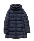 addエーディーディー）の古着「LONG QUILTED DOWN JACKET ADD WITH HOOD」｜ネイビー