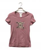 CELINEセリーヌ）の古着「マカダム柄トリオンフカットソー」｜ピンク