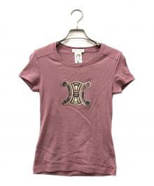 CELINE（セリーヌ）の古着「マカダム柄トリオンフカットソー」｜ピンク