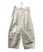 MHLエムエイチエル）の古着「LIGHTWEIGHT COTTON NYLON TWILL TROUSERS」｜グリーン