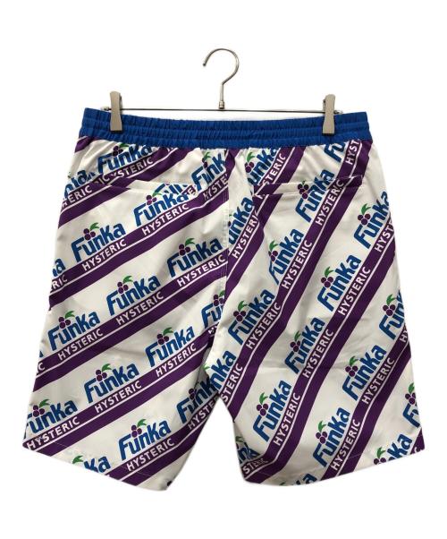 Hysteric Glamour（ヒステリックグラマー）Hysteric Glamour (ヒステリックグラマー) FUNKA HYSTERIC Pattern Easy Shorts ホワイト×パープル サイズ:Lの古着・服飾アイテム