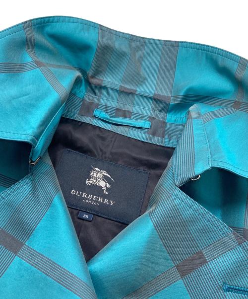 BURBERRY LONDON（バーバリーロンドン）BURBERRY LONDON (バーバリーロンドン) タータンチェックトレンチコート ブルー サイズ:38の古着・服飾アイテム