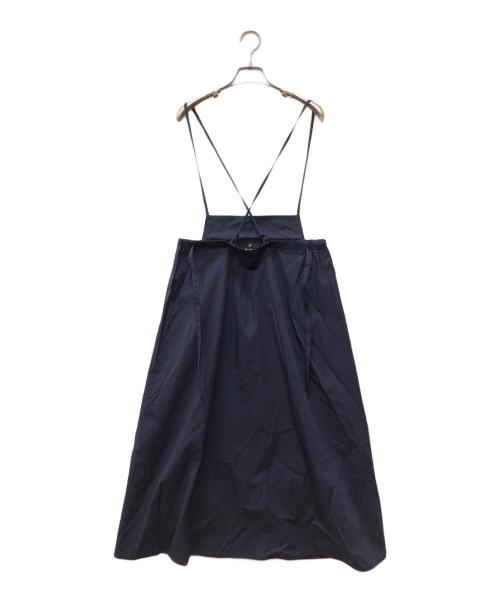 DRAWER（ドゥロワー）Drawer (ドゥロワー) ツイル ストラップスカート ネイビー サイズ:38の古着・服飾アイテム