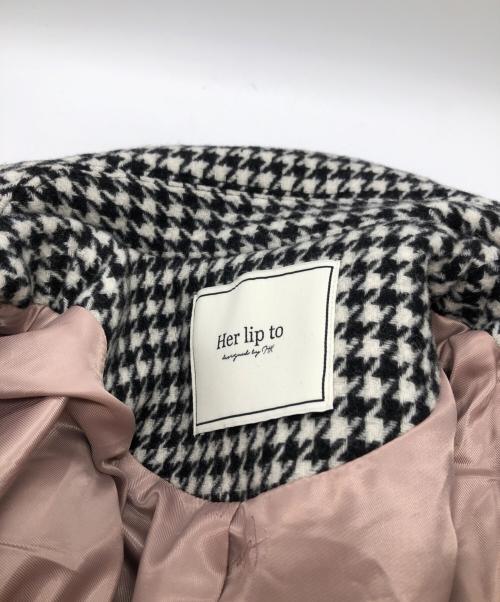 HER LIP TO（ハーリップトゥ）HER LIP TO (ハーリップトゥ) ウールPコート ホワイト×ブラック サイズ:Sの古着・服飾アイテム