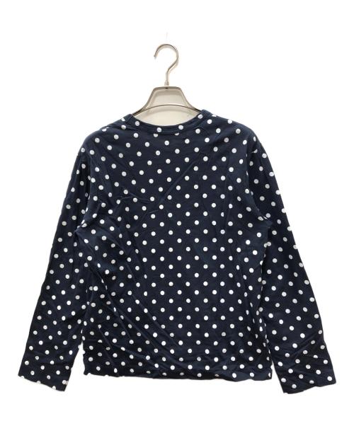 PLAY COMME des GARCONS（プレイコムデギャルソン）PLAY COMME des GARCONS (プレイコムデギャルソン) Polka Dots Long Sleeve T-Shirt With Red Emblem ネイビー サイズ:ＸＳの古着・服飾アイテム