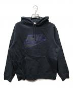 SUPREME×NIKEシュプリーム×ナイキ）の古着「Leather Applique Hooded Sweatshirt」｜ブラック