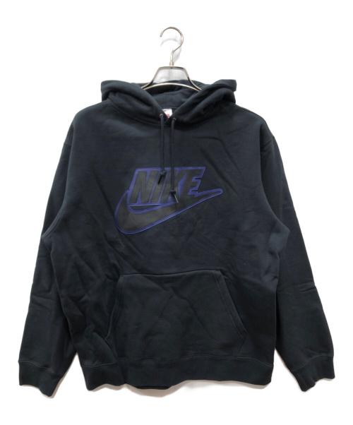 SUPREME（シュプリーム）Supreme (シュプリーム) NIKE (ナイキ) Leather Applique Hooded Sweatshirt ブラック サイズ:Lの古着・服飾アイテム