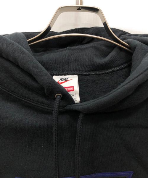 SUPREME（シュプリーム）Supreme (シュプリーム) NIKE (ナイキ) Leather Applique Hooded Sweatshirt ブラック サイズ:Lの古着・服飾アイテム