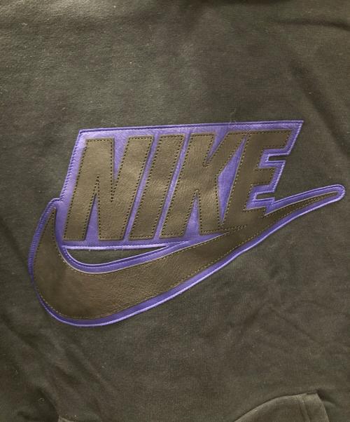 SUPREME（シュプリーム）Supreme (シュプリーム) NIKE (ナイキ) Leather Applique Hooded Sweatshirt ブラック サイズ:Lの古着・服飾アイテム
