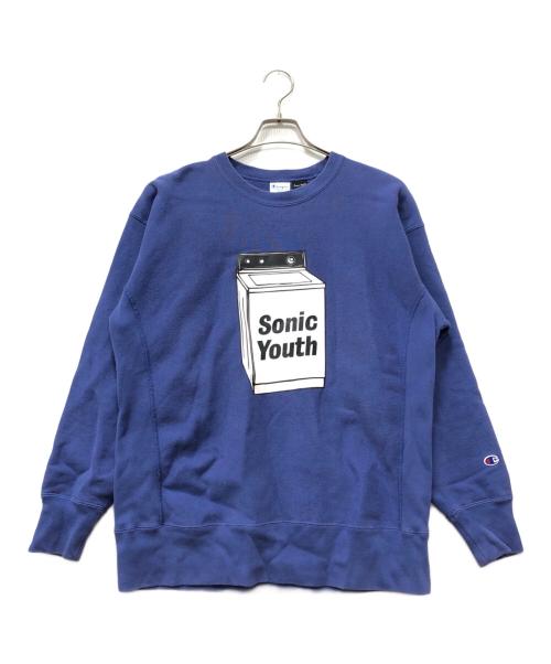 Champion（チャンピオン）Champion (チャンピオン) SONIC YOUTH (ソニックユース) BEAMS (ビームス) コラボスウェット ネイビー サイズ:Lの古着・服飾アイテム