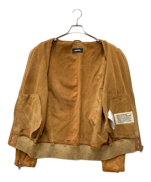 DIESEL（ディーゼル）DIESEL (ディーゼル) OOSUDD-L-DAVIDOVレザージップブルゾン ベージュ サイズ:Lの古着・服飾アイテム