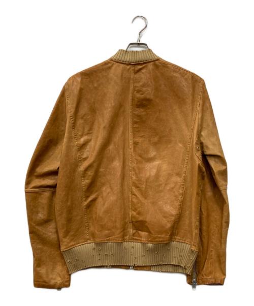 DIESEL（ディーゼル）DIESEL (ディーゼル) OOSUDD-L-DAVIDOVレザージップブルゾン ベージュ サイズ:Lの古着・服飾アイテム