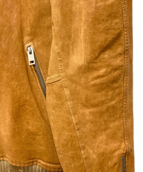 DIESEL（ディーゼル）DIESEL (ディーゼル) OOSUDD-L-DAVIDOVレザージップブルゾン ベージュ サイズ:Lの古着・服飾アイテム