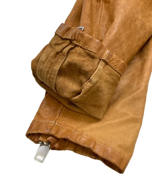 DIESEL（ディーゼル）DIESEL (ディーゼル) OOSUDD-L-DAVIDOVレザージップブルゾン ベージュ サイズ:Lの古着・服飾アイテム