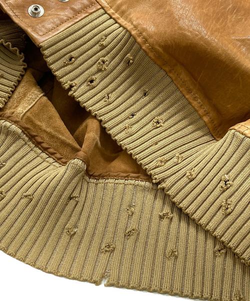 DIESEL（ディーゼル）DIESEL (ディーゼル) OOSUDD-L-DAVIDOVレザージップブルゾン ベージュ サイズ:Lの古着・服飾アイテム