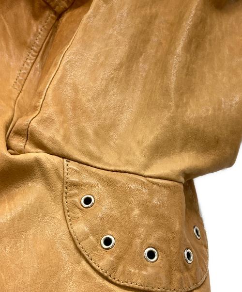 DIESEL（ディーゼル）DIESEL (ディーゼル) OOSUDD-L-DAVIDOVレザージップブルゾン ベージュ サイズ:Lの古着・服飾アイテム