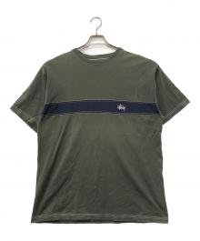 stussy（ステューシー）の古着「OLD ロゴラインTシャツ」｜グリーン×ネイビー