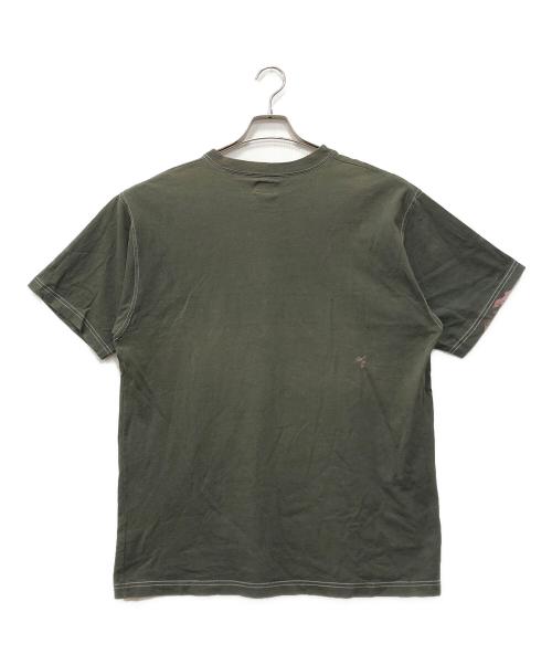 stussy（ステューシー）stussy (ステューシー) OLD ロゴラインTシャツ グリーン×ネイビー サイズ:Lの古着・服飾アイテム