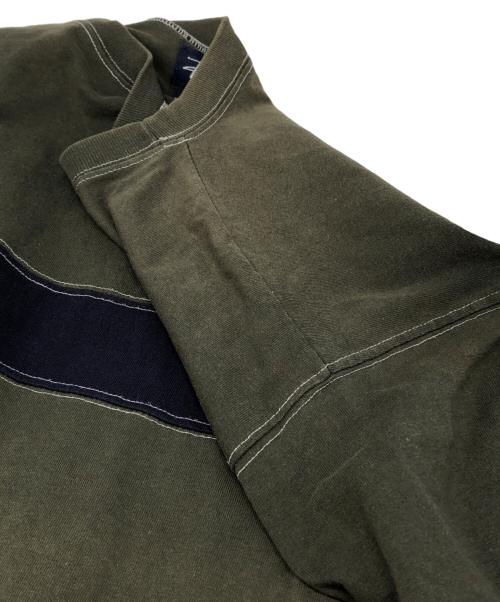 stussy（ステューシー）stussy (ステューシー) OLD ロゴラインTシャツ グリーン×ネイビー サイズ:Lの古着・服飾アイテム