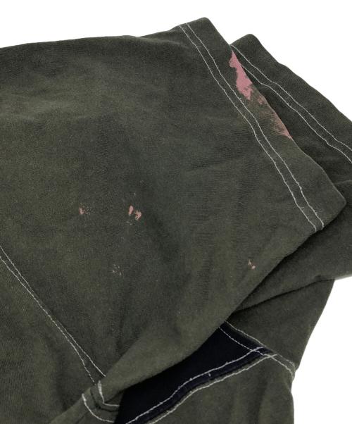 stussy（ステューシー）stussy (ステューシー) OLD ロゴラインTシャツ グリーン×ネイビー サイズ:Lの古着・服飾アイテム