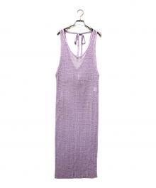 ISSEY MIYAKE（イッセイミヤケ）の古着「ノースリーブメッシュワンピース」｜パープル