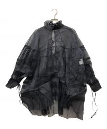 CECILIE BAHNSEN（セシリーバンセン）の古着「シアーチュニックボリュームブラウス」｜ブラック