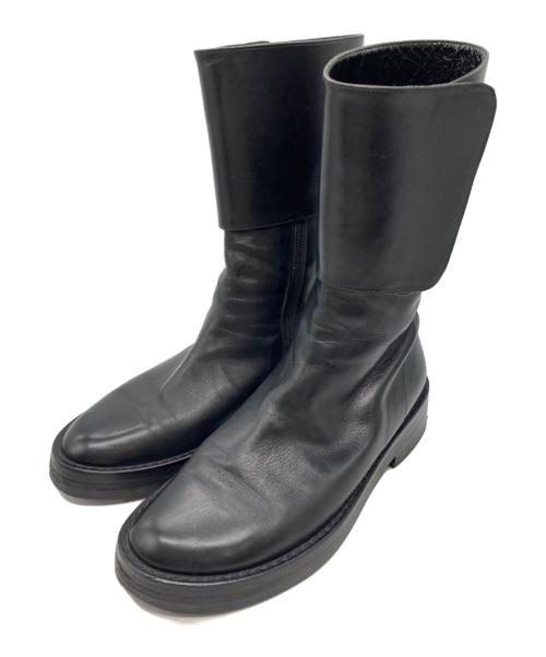 ANN DEMEULEMEESTER（アンドゥムルメステール）ANN DEMEULEMEESTER (アンドゥムルメステール) ミドルブーツ ブラック サイズ:37の古着・服飾アイテム