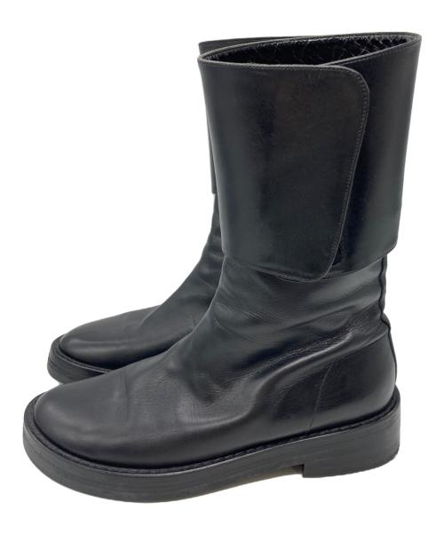 ANN DEMEULEMEESTER（アンドゥムルメステール）ANN DEMEULEMEESTER (アンドゥムルメステール) ミドルブーツ ブラック サイズ:37の古着・服飾アイテム