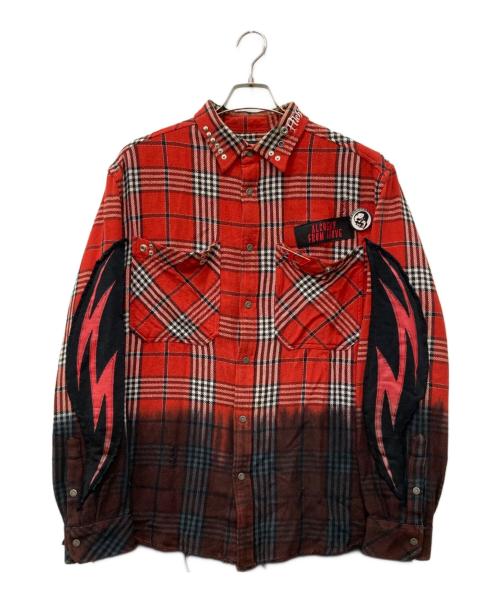 DIESEL（ディーゼル）DIESEL (ディーゼル) チェックシャツ レッド サイズ:Mの古着・服飾アイテム